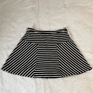 Black and White Mini Skater Skirt